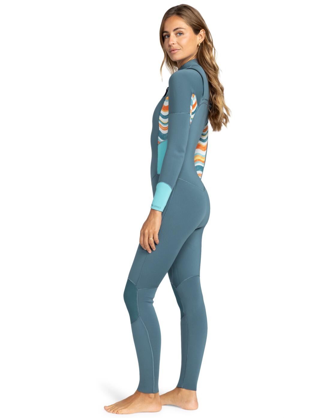 Combinaison de surf zip poitrine 4/3MM SWELL SERIES 2023 Bleu Femme 3/4
