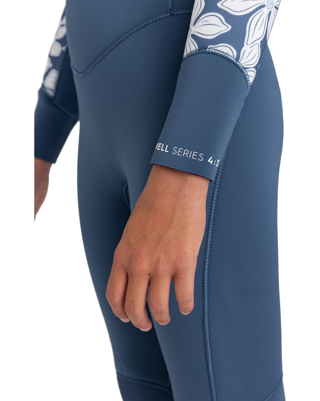Chest-Zip-Neoprenanzug 4/3MM SWELL SERIES Blau Meisjes 4/4