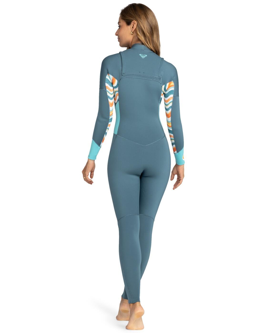 Combinaison de surf zip poitrine 4/3MM SWELL SERIES 2023 Bleu Femme 2/4