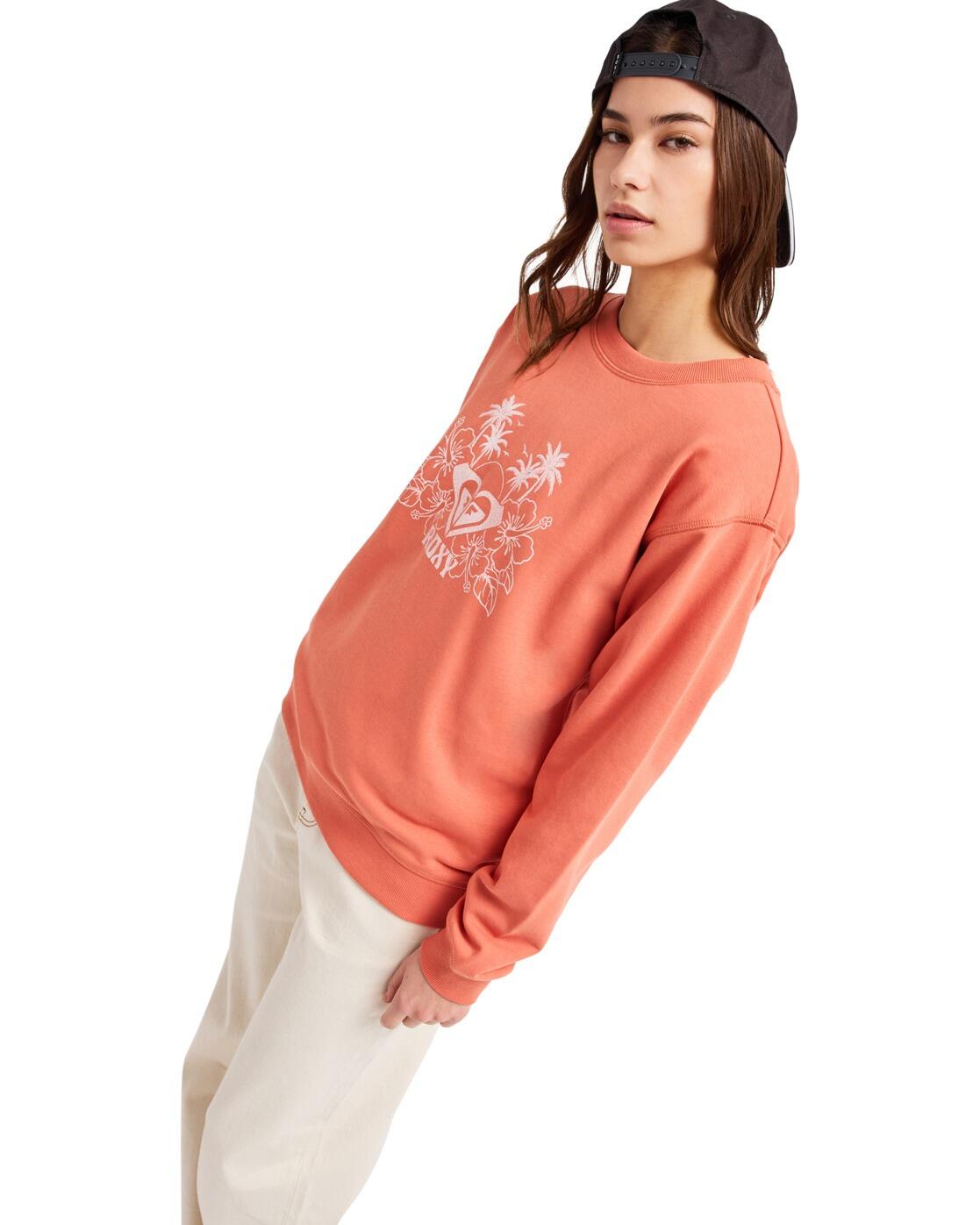 Sweat SURF STOKED TERRY VINT Orange Femme 3/4