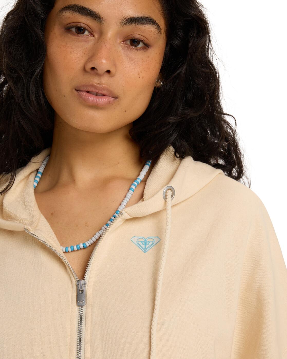 Top sudadera con cremallera integral NEVER BETTER Beige Mujer 3/4
