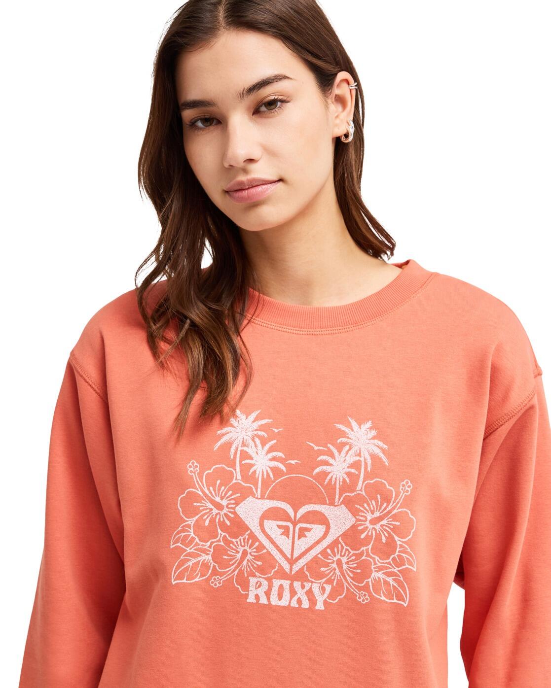 Sweat SURF STOKED TERRY VINT Orange Femme 4/4