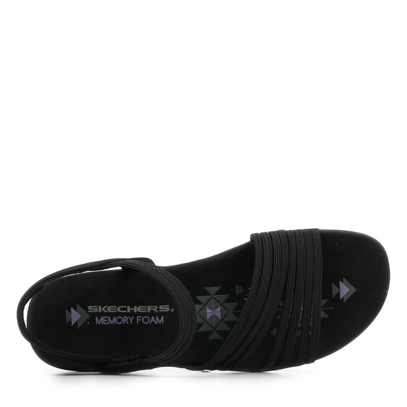 Sandale femei Skechers Reggae Slim - Coffee, Negru