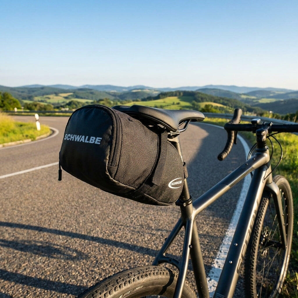 Schwalbe zadeltas SV 19 compleet met reservebinnenband en 2 bandenlichters 2/2
