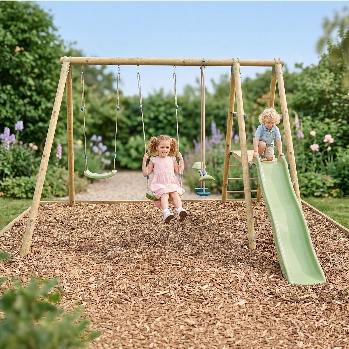 Station de jeux bois 2,30 m Topwood TUTTI 2 - 6 enfants 2/7
