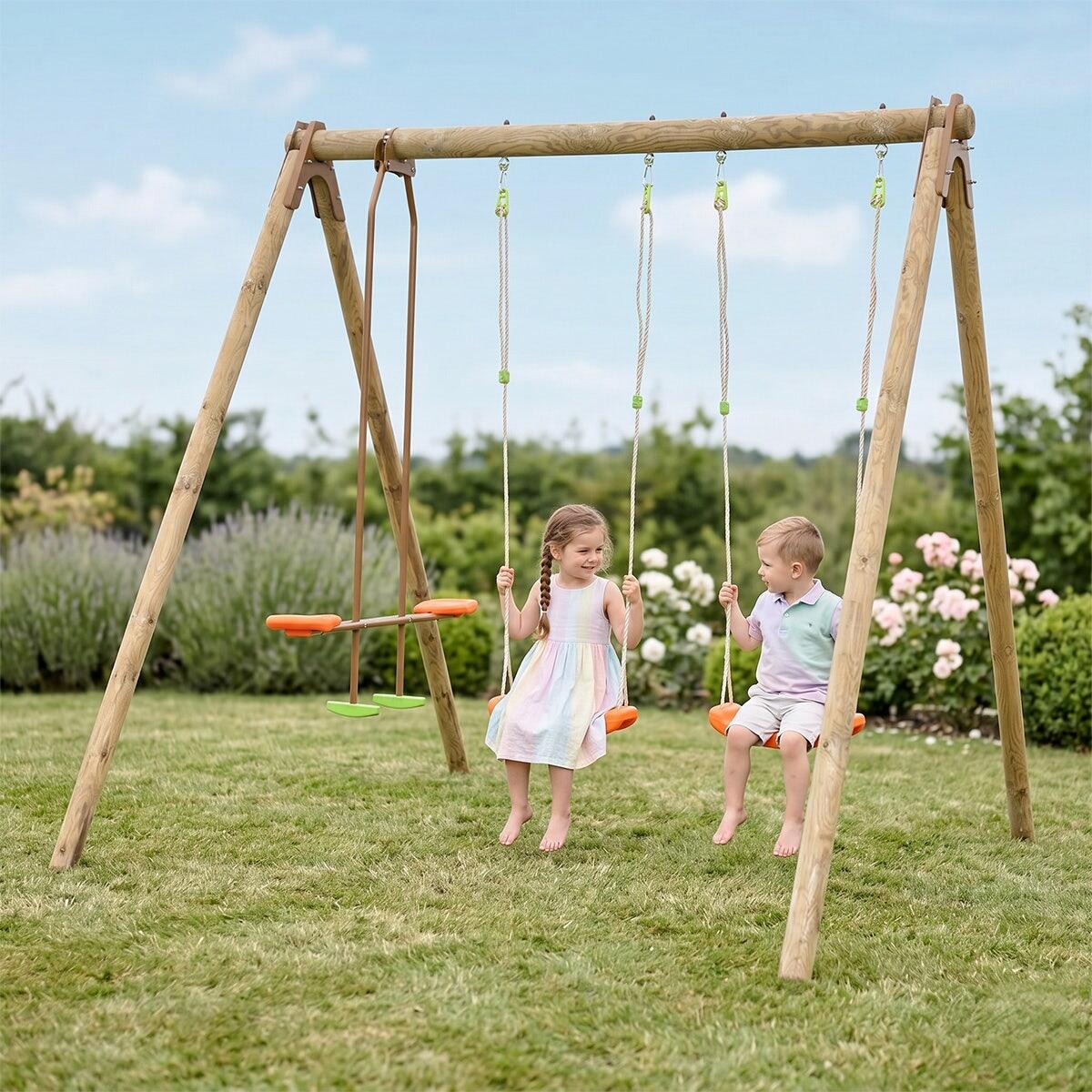 Portique bois Artix Darifou 2,30 m 4 enfants 2/7