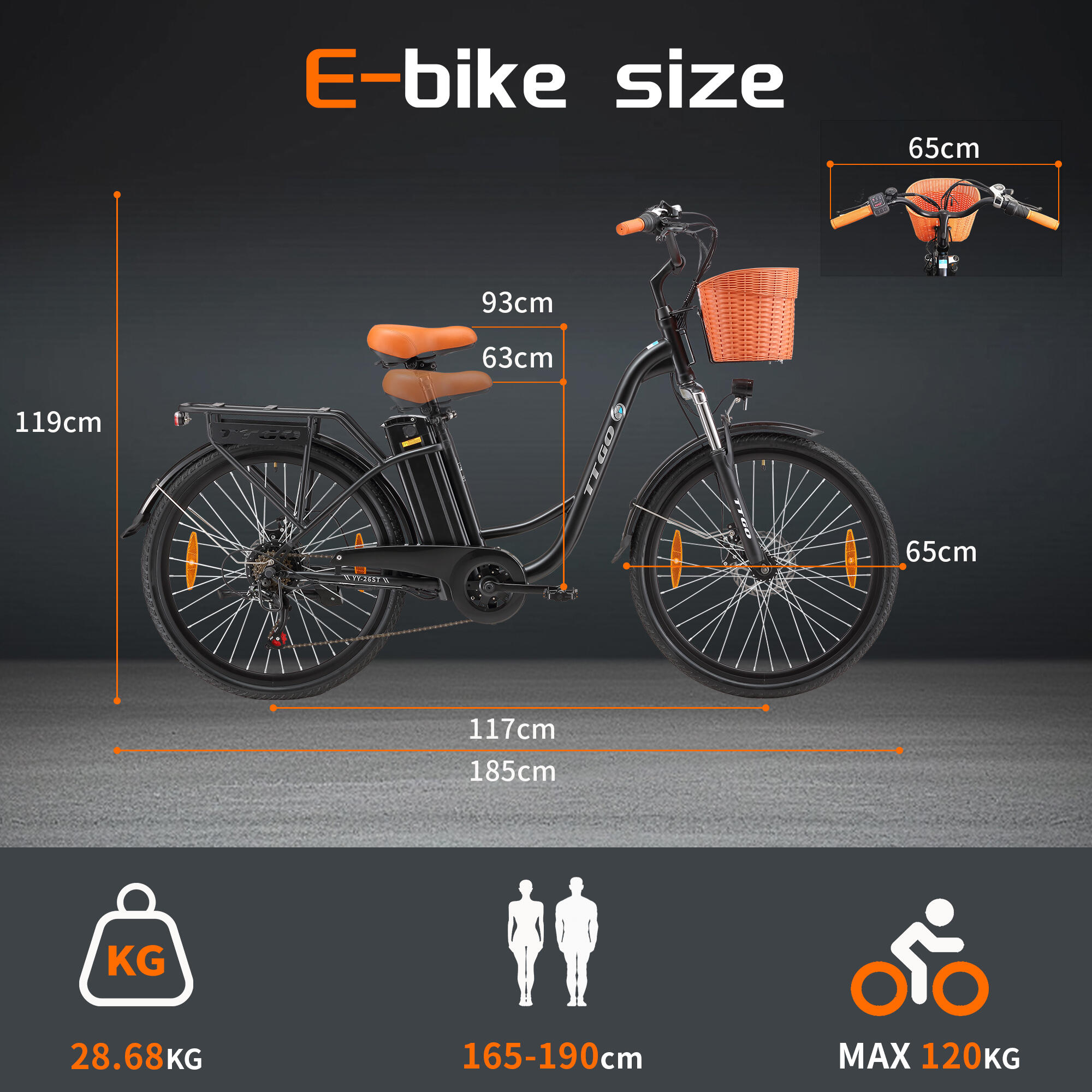 Hombre/Mujer YY26 80km 26 pulgadas, bicicleta eléctrica 250W 2026, blanco 7/8