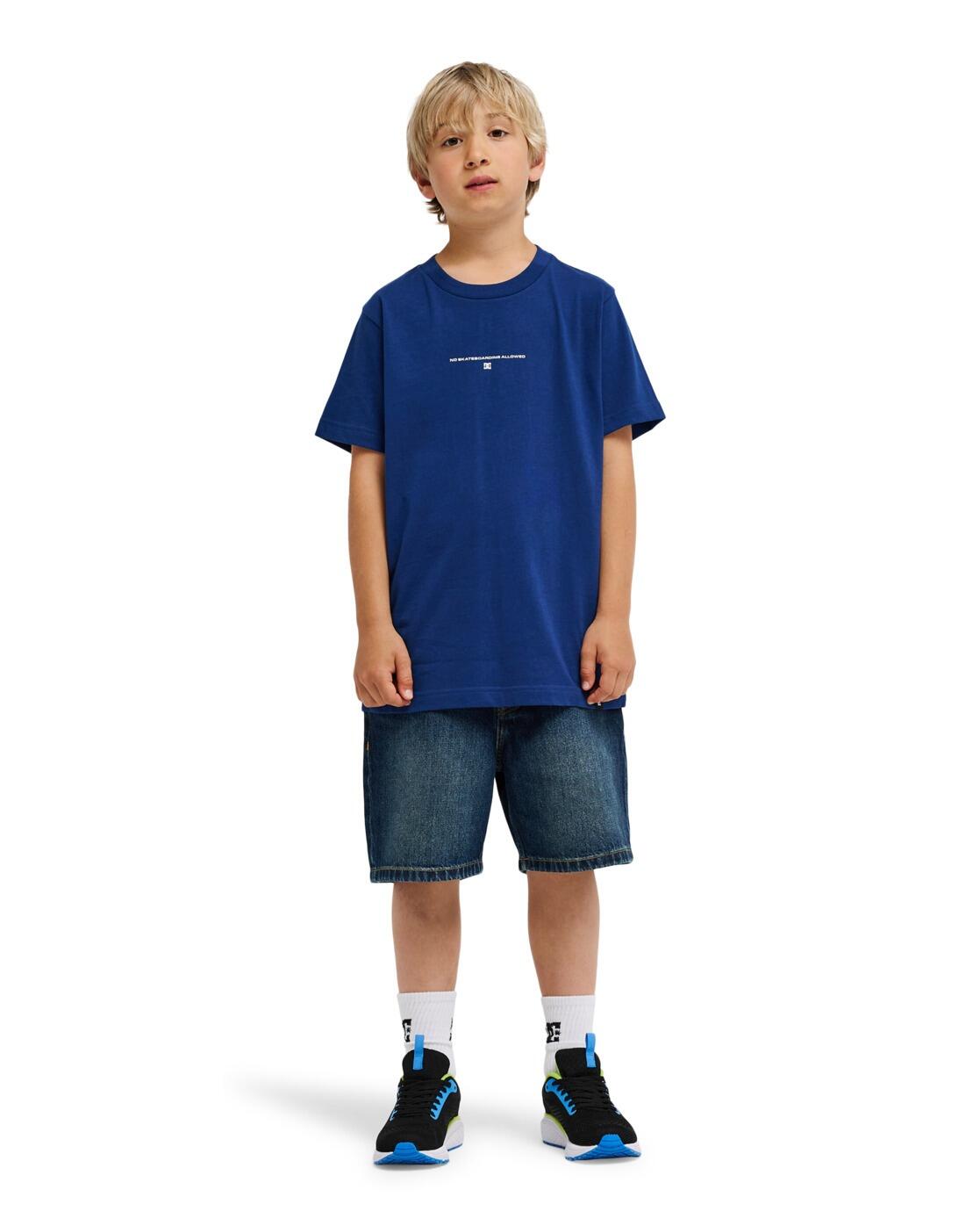 T-Shirt à manches courtes NO SKATEBOARDING Bleu Garçon 3/4