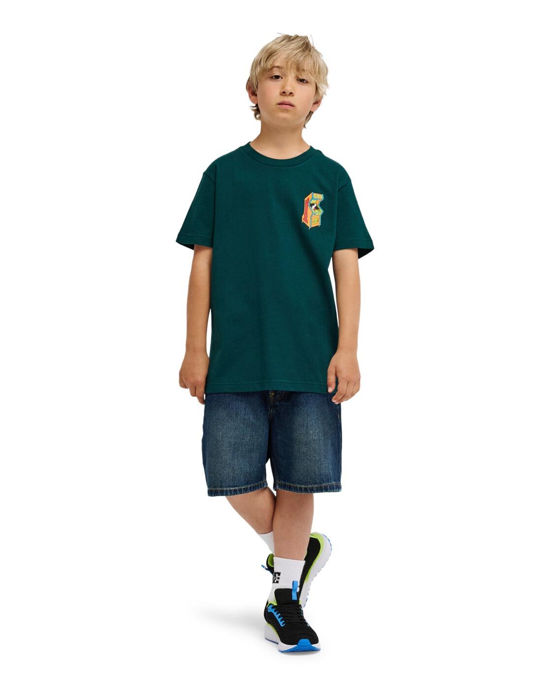 Camiseta de manga corta INSERT A COIN Verde Niño 3/4