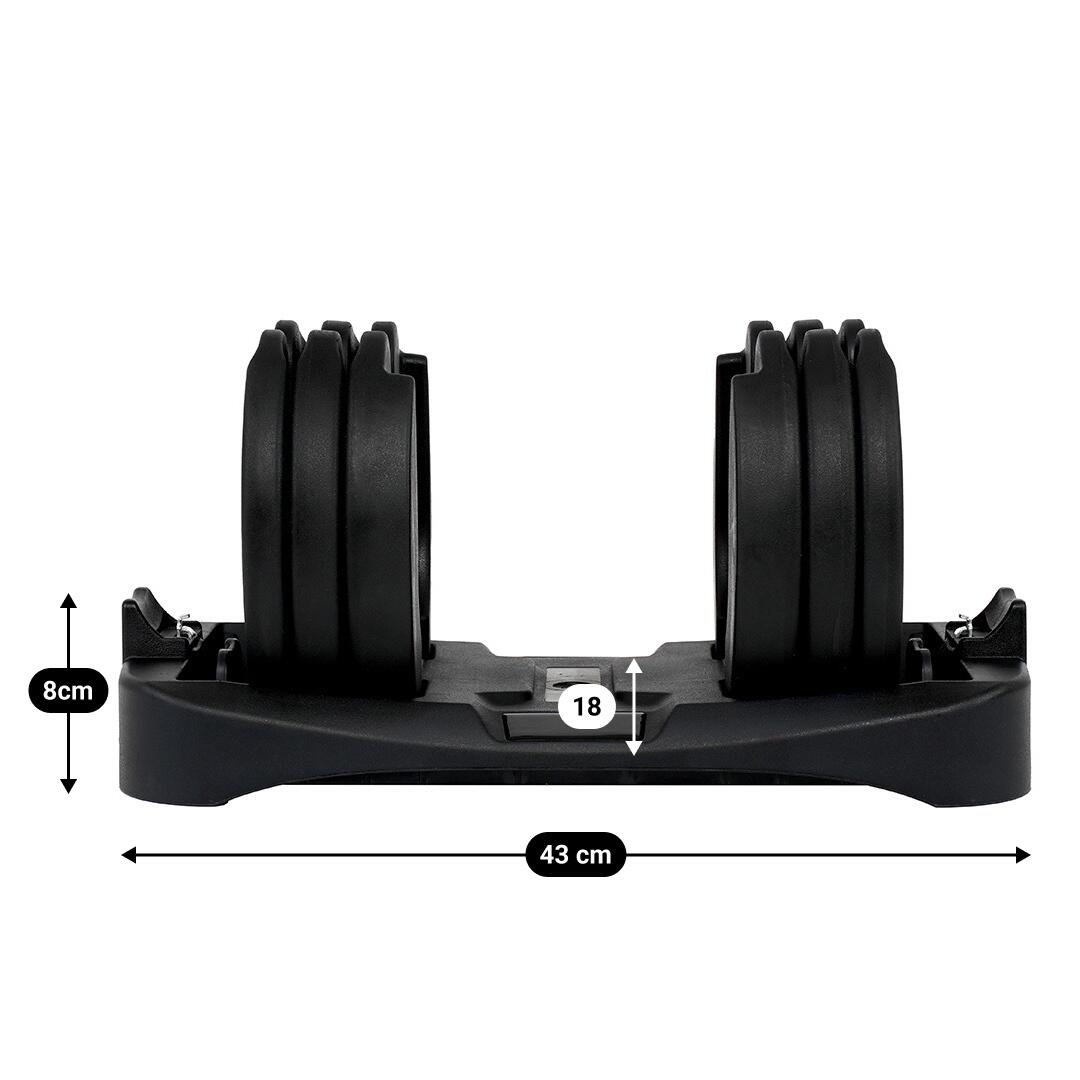 Conjunto de halteres ajustáveis - 2,5 kg a 24 kg - Preto 5/7