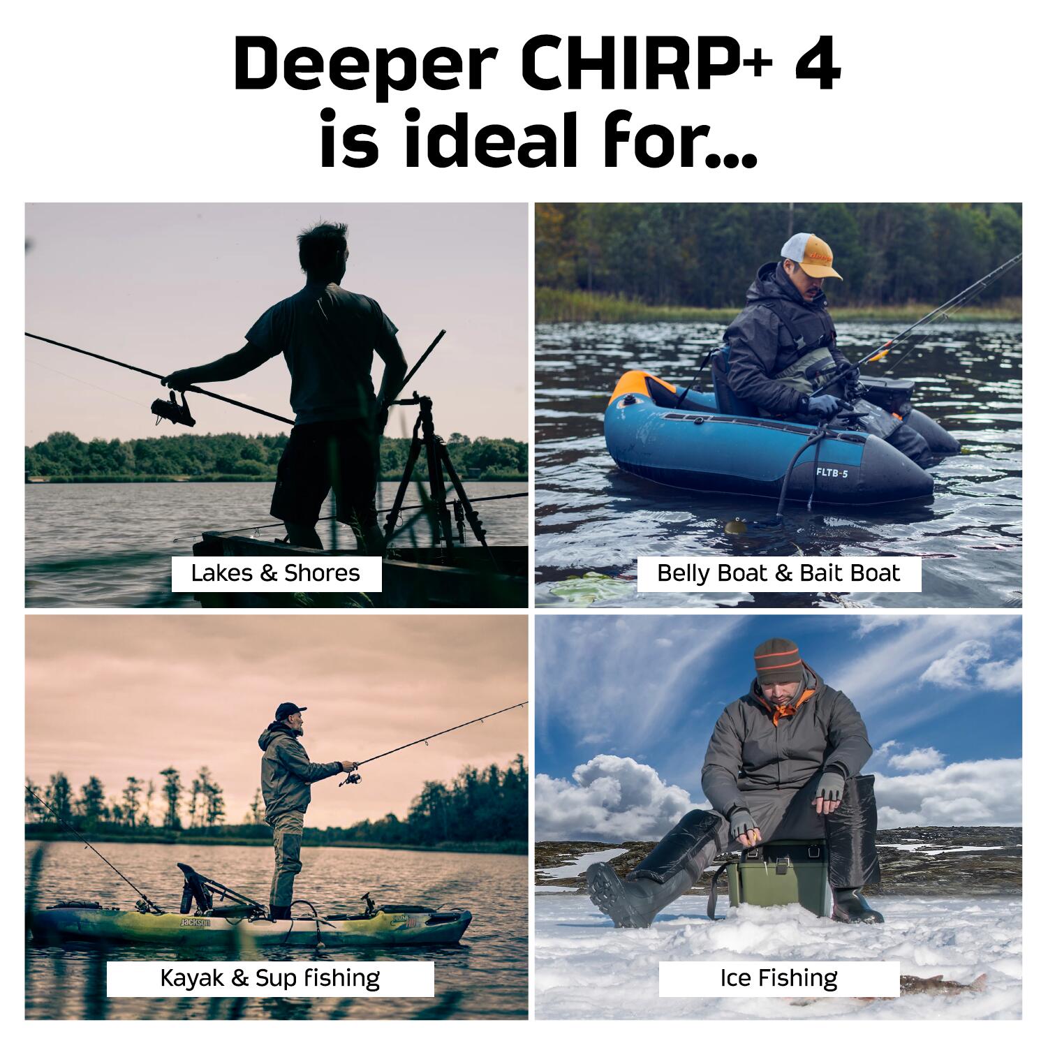 Deeper CHIRP+ 4 AI visvinder met GPS – Draagbare sonar voor vissen 7/7