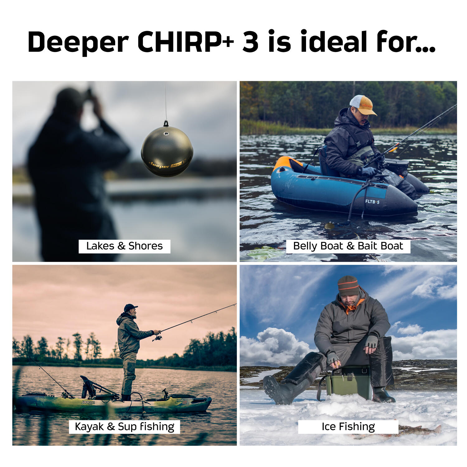 Deeper CHIRP+ 3 GPS Fish Finder – Sonar CHIRP para orilla y barco 6/7