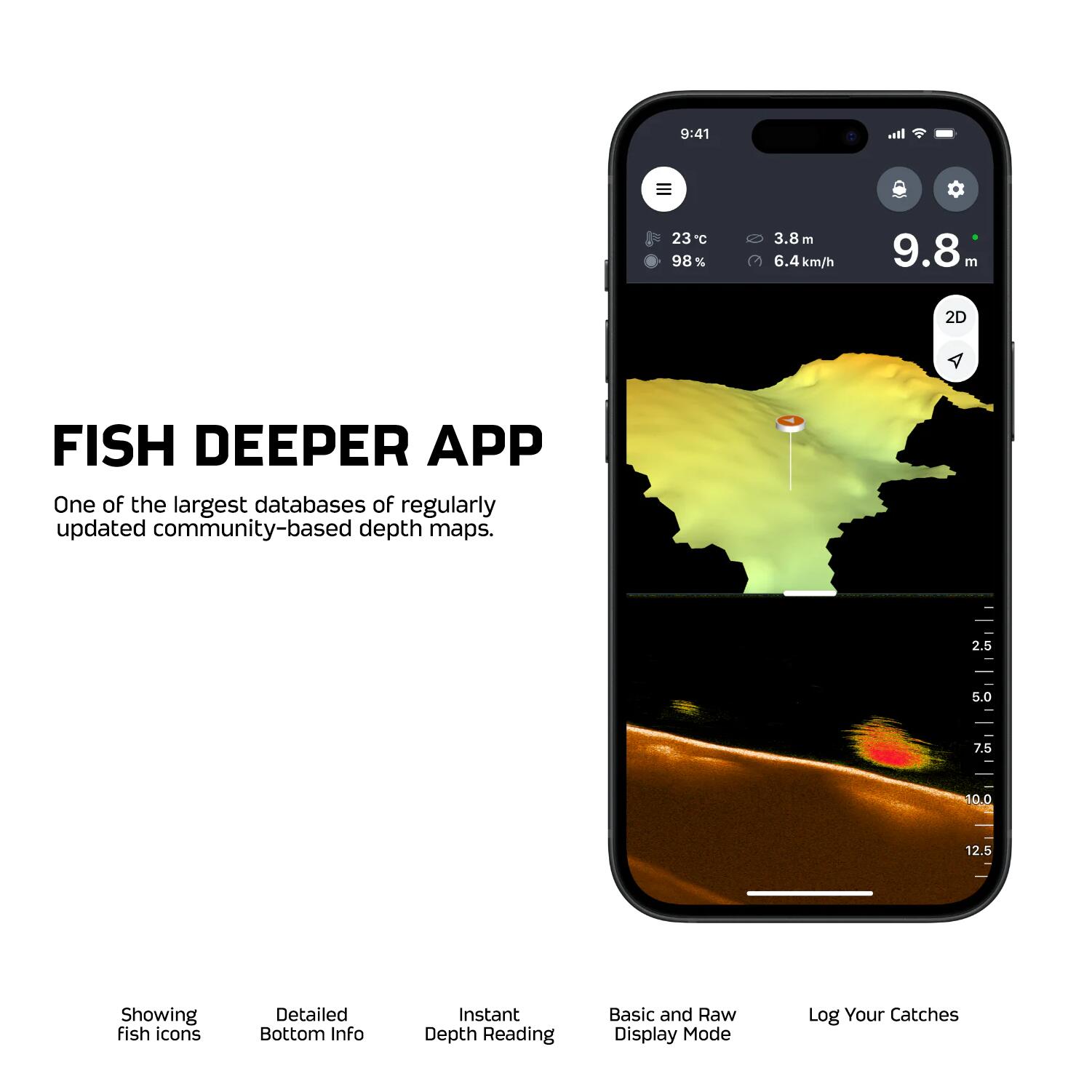 Deeper CHIRP+ 4 AI visvinder met GPS – Draagbare sonar voor vissen 5/7