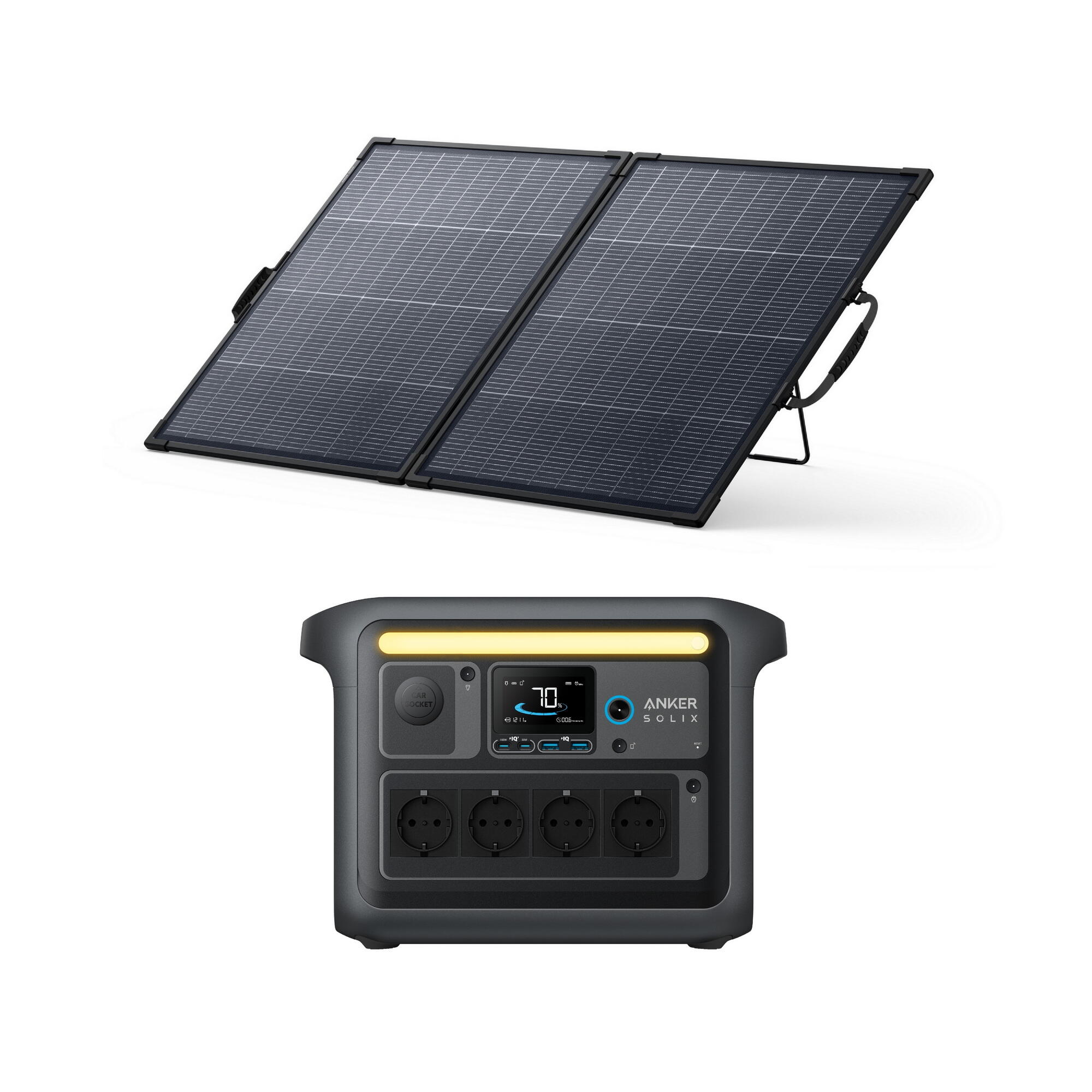 ANKER Kit Nabíjecí stanice Powerbanky Anker C1000X s Bifaciální panelem 200 W