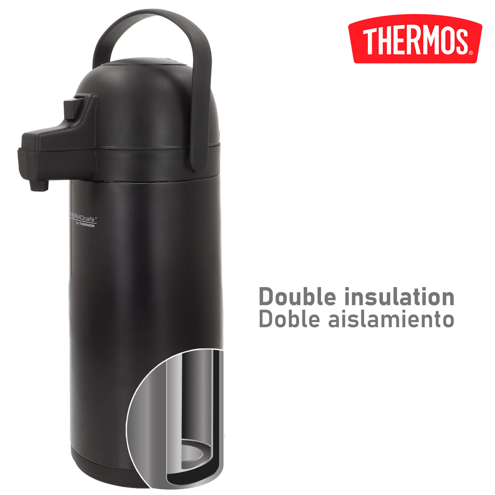 Garrafa térmica de 1,9 L com isolamento de parede dupla e dispensador 3/7