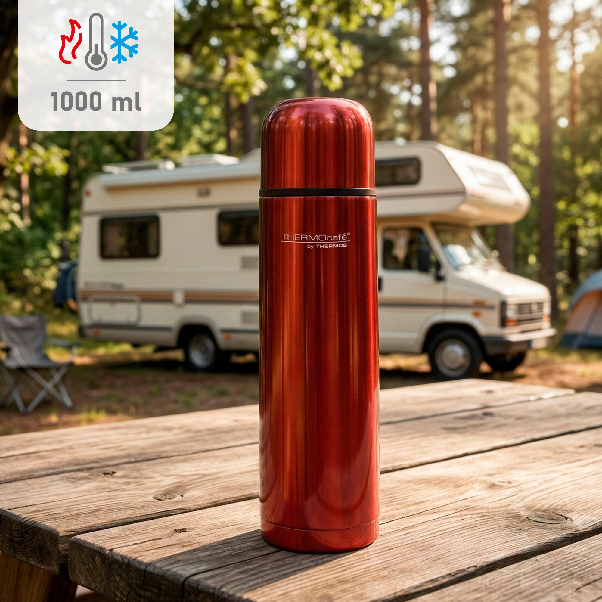 Botella térmica 1L acero inoxidable con aislamiento al vacío con vaso 2/7