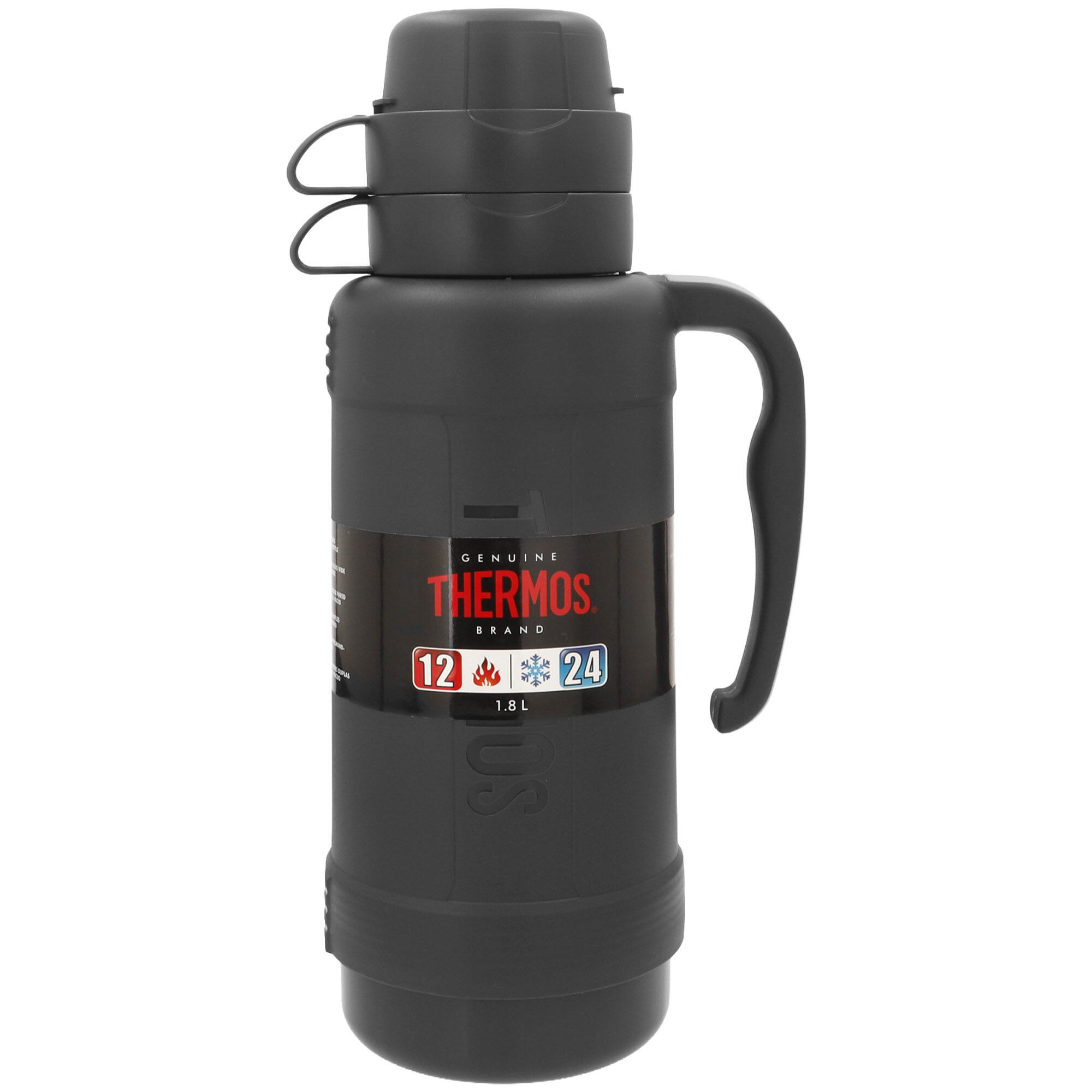 Bouteille isotherme de 1,8 L à double paroi avec 2 verres 7/7