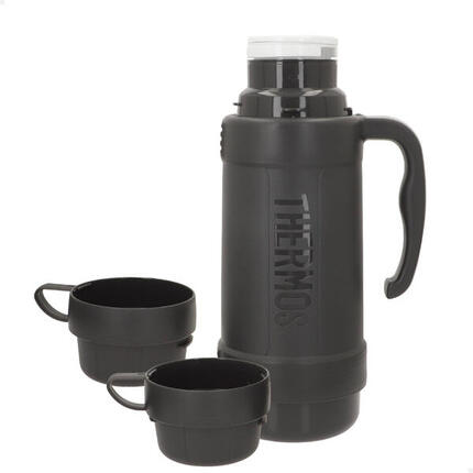 Bouteille isotherme de 1 L à double paroi avec 2 verres