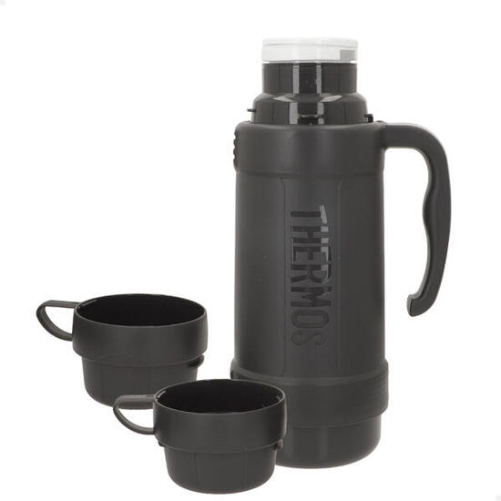 Bouteille isotherme de 1 L à double paroi avec 2 verres