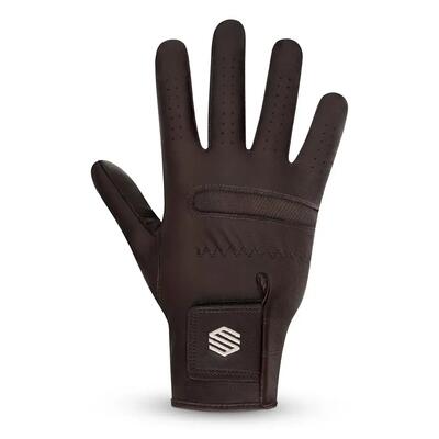 Heren en dames golf handschoen fescue dark brown right bruin