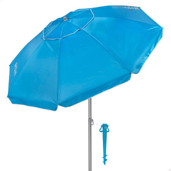 Parasol de plage inclinable UV50 en oxford et acier avec pied et housse