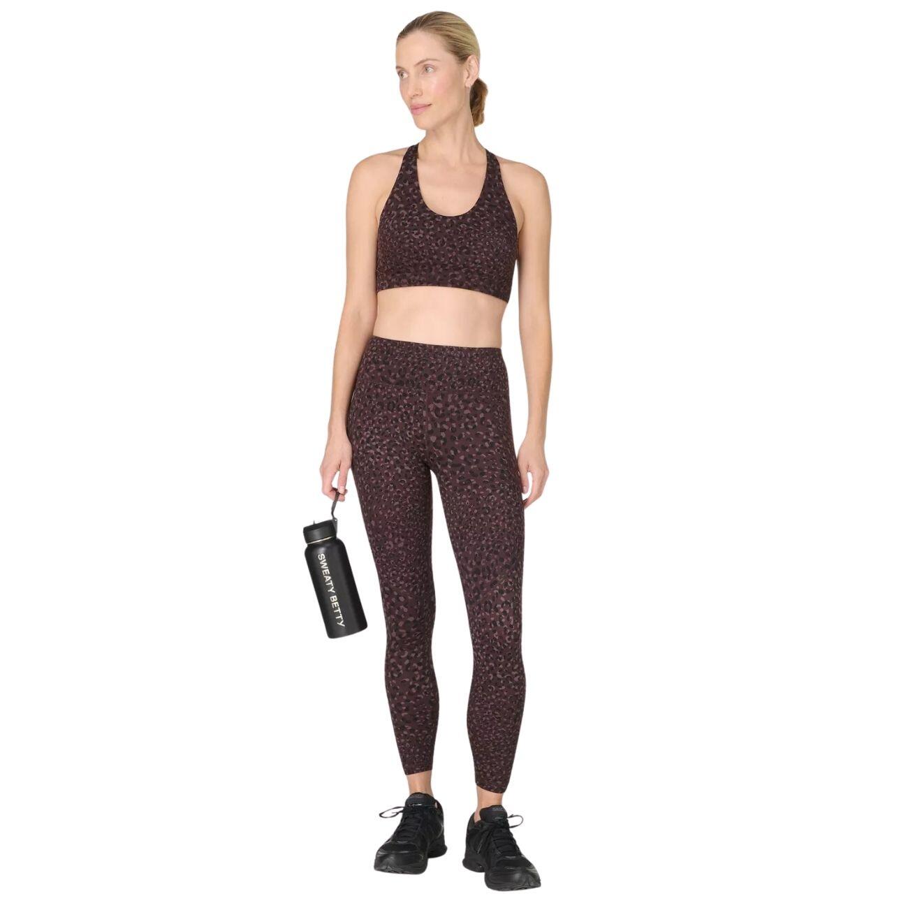SWEATY BETTY Power Gym Leggings  BRUINE LUIPAARDPRINT MET STIPPEN XL 4/7