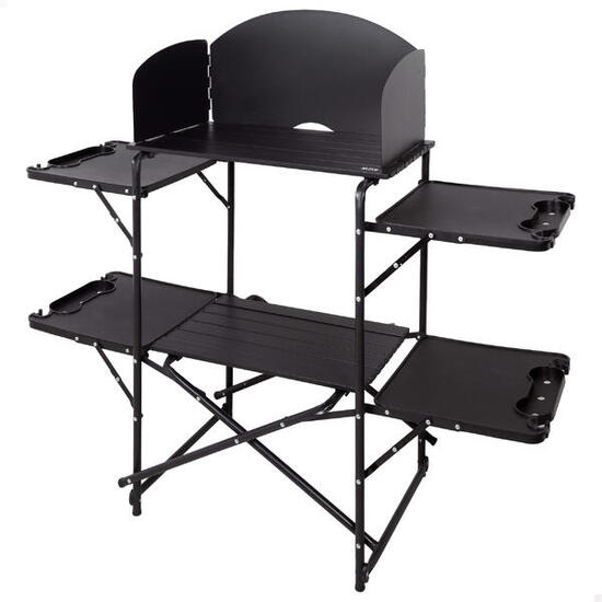 Armoire de cuisine de camping pliante en acier avec sac de transport