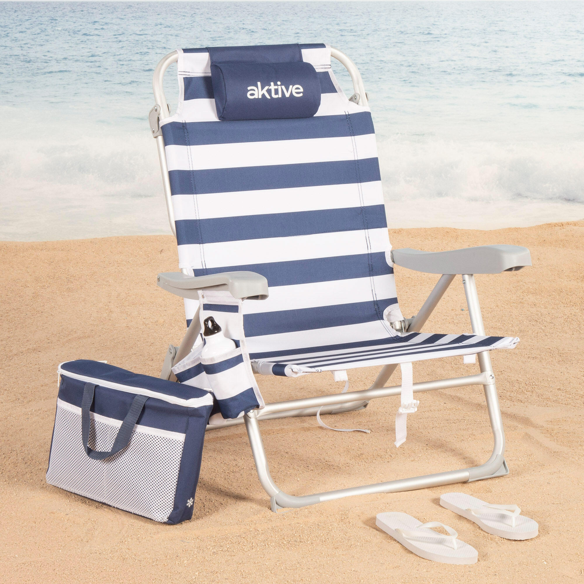 Chaise de plage pliante Aktive 48x58x80 cm max. 110 kg multi-positions nautique 2/7