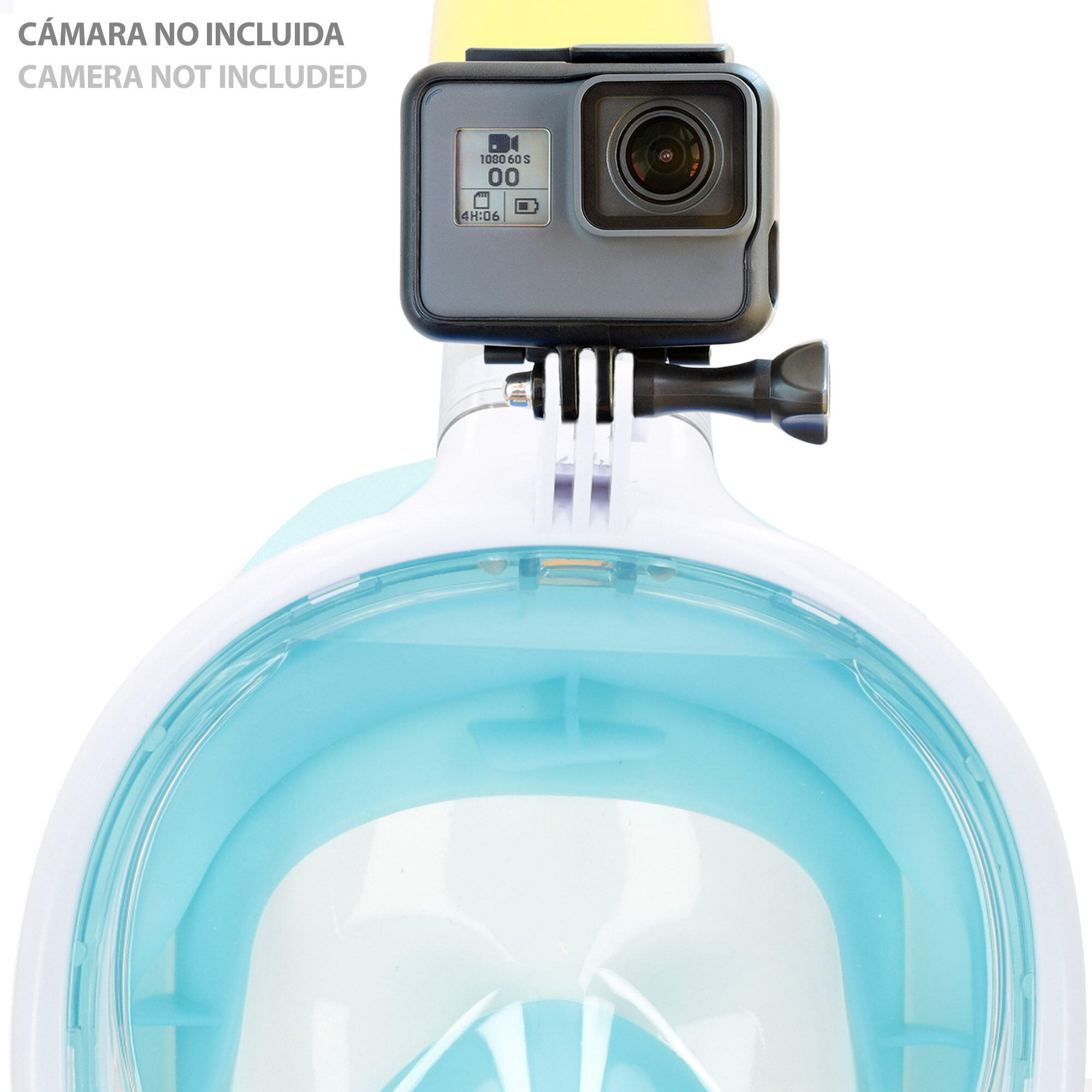 Maschera snorkeling per bambini + 5 anni con supporto per fotocamera 3/7