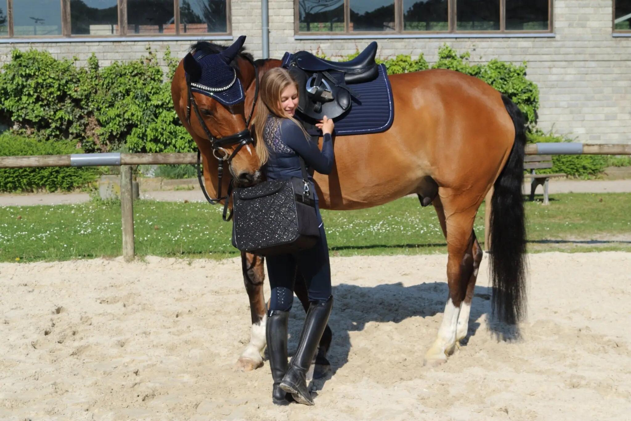 Euroriding Zadeldek Bright Met Kristallen Luxe & Comfort Blauw - 3/6