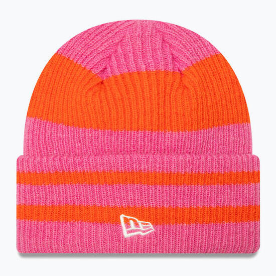 Cappello invernale da donna New Era Stripe Cuff Knit Beanie