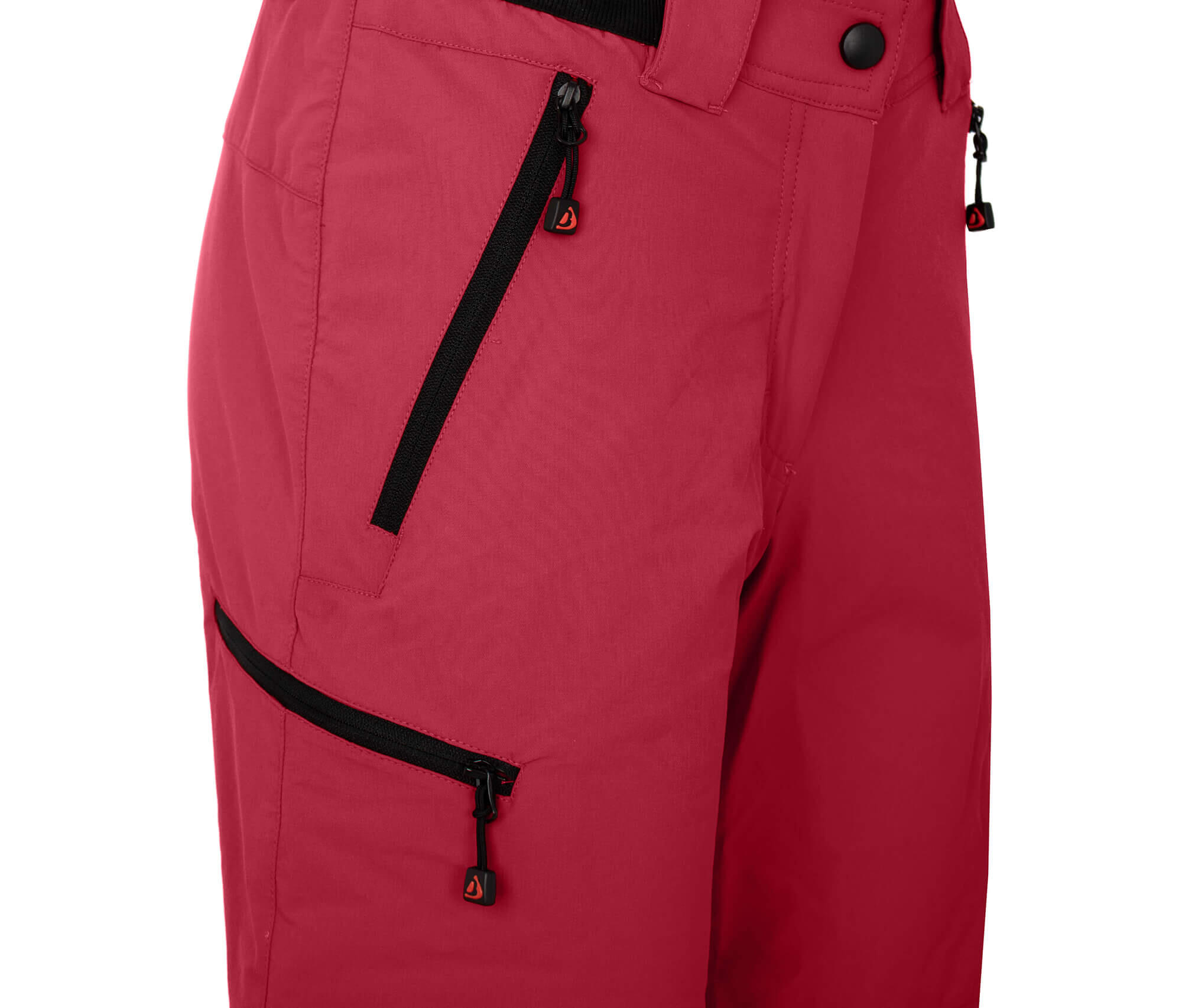 Damen Wandershorts leicht, strapazierfähig Rot 3/4