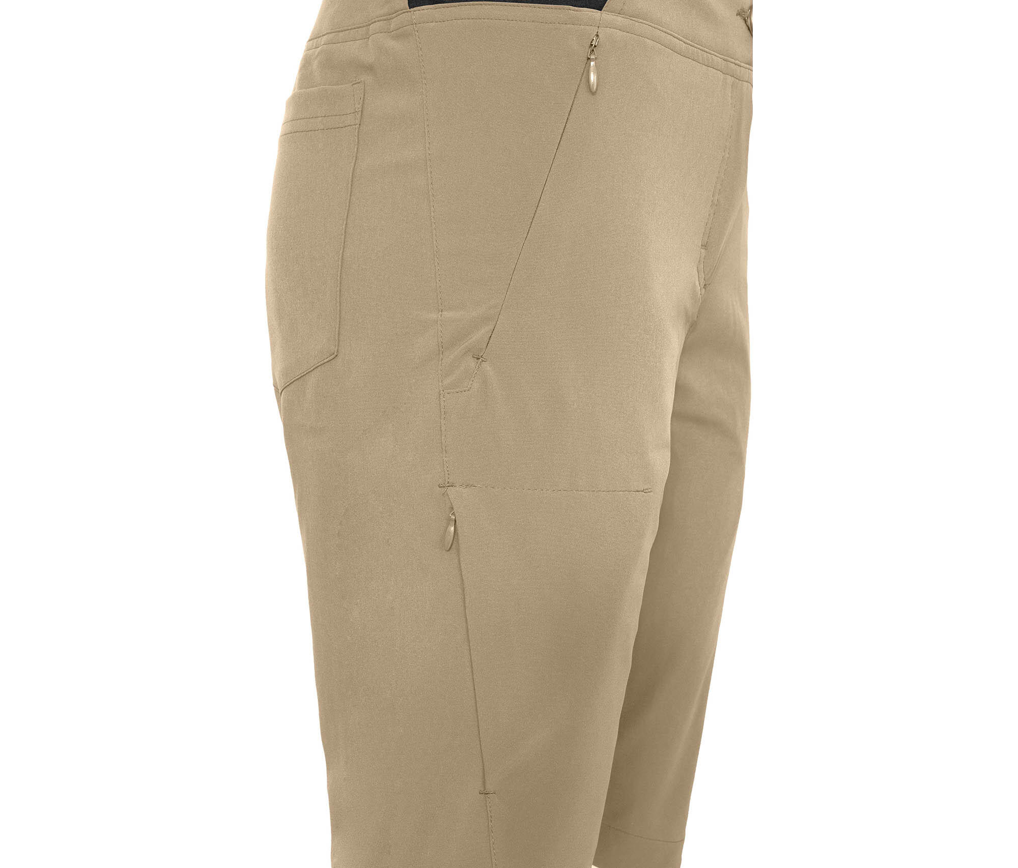 Damen Wandershorts recycelt, elastisch, sportlich Beige 3/5