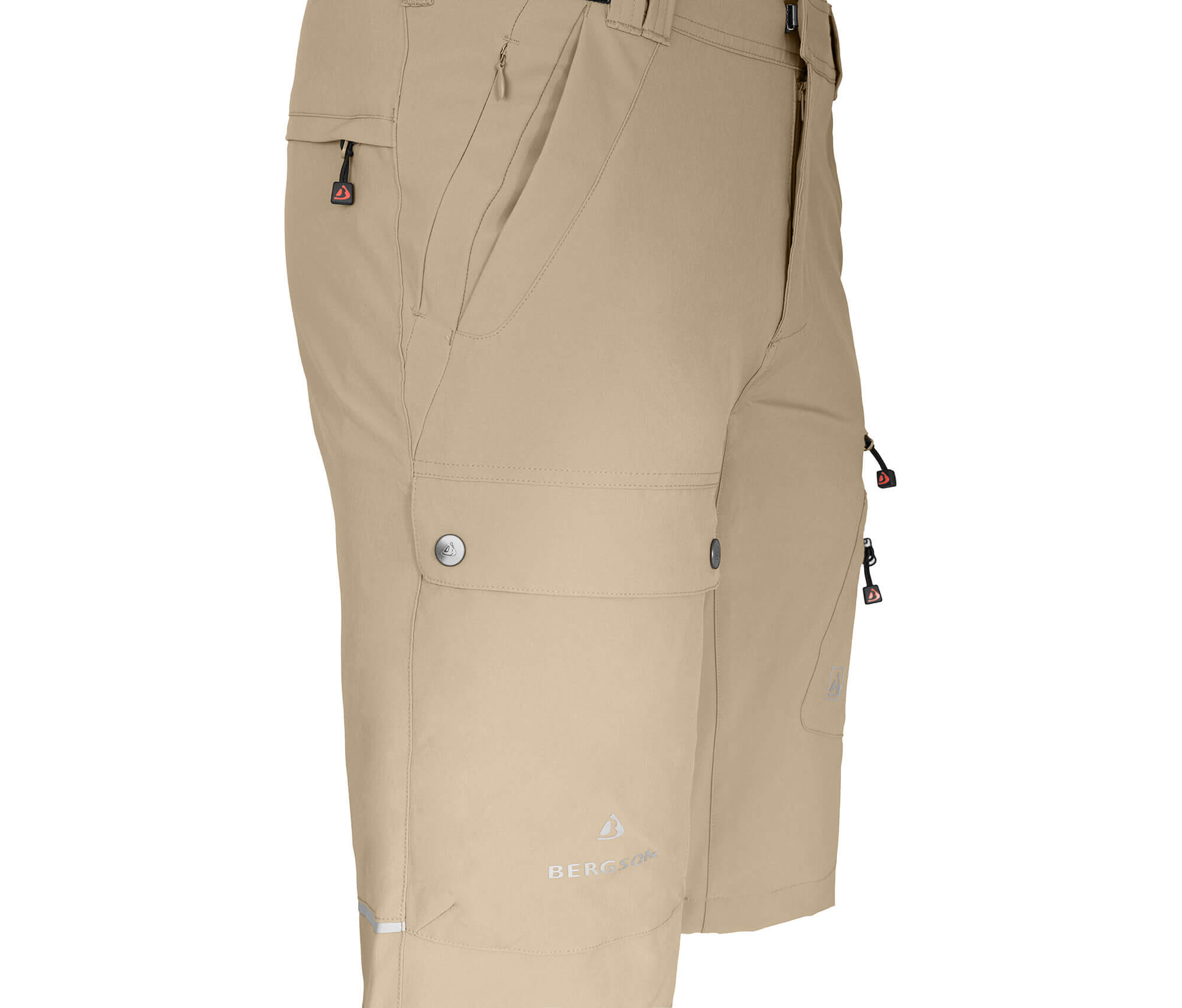 Herren Wandershorts recycelt, elastisch, 7 Taschen Beige 3/5