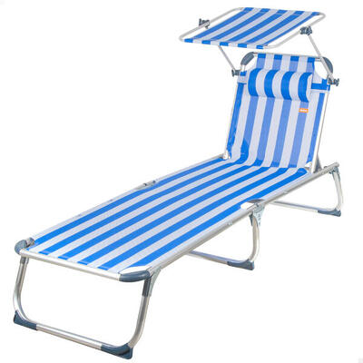 Lettino da spiaggia pieghevole Aktive 186x49x30 cm 110 kg 5 posizioni nautico