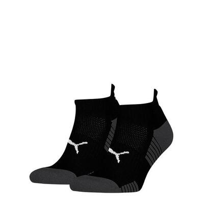 Unisex sneaker sportsokken met badstof zool 2 pack – black – 39-42