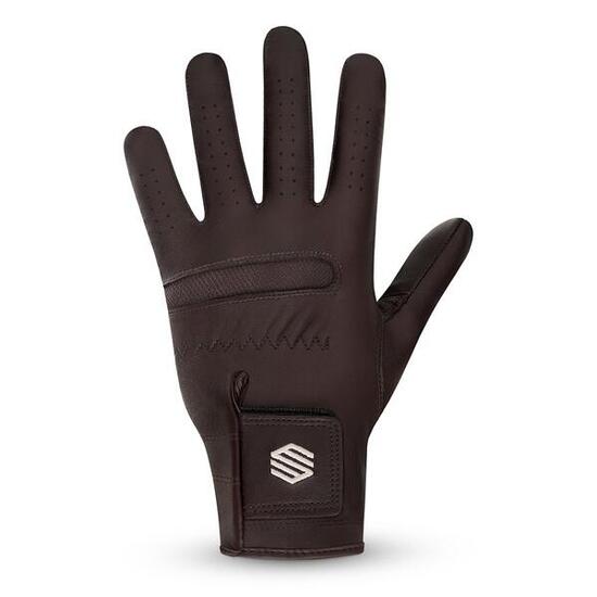Herren und Damen Golf -handschuh Fescue Dark Brown Left Braun