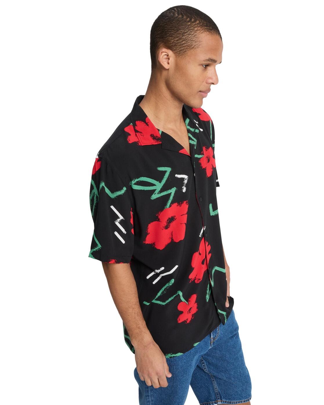 Chemise manches courtes SAFE PARADISE Noir Homme 3/4