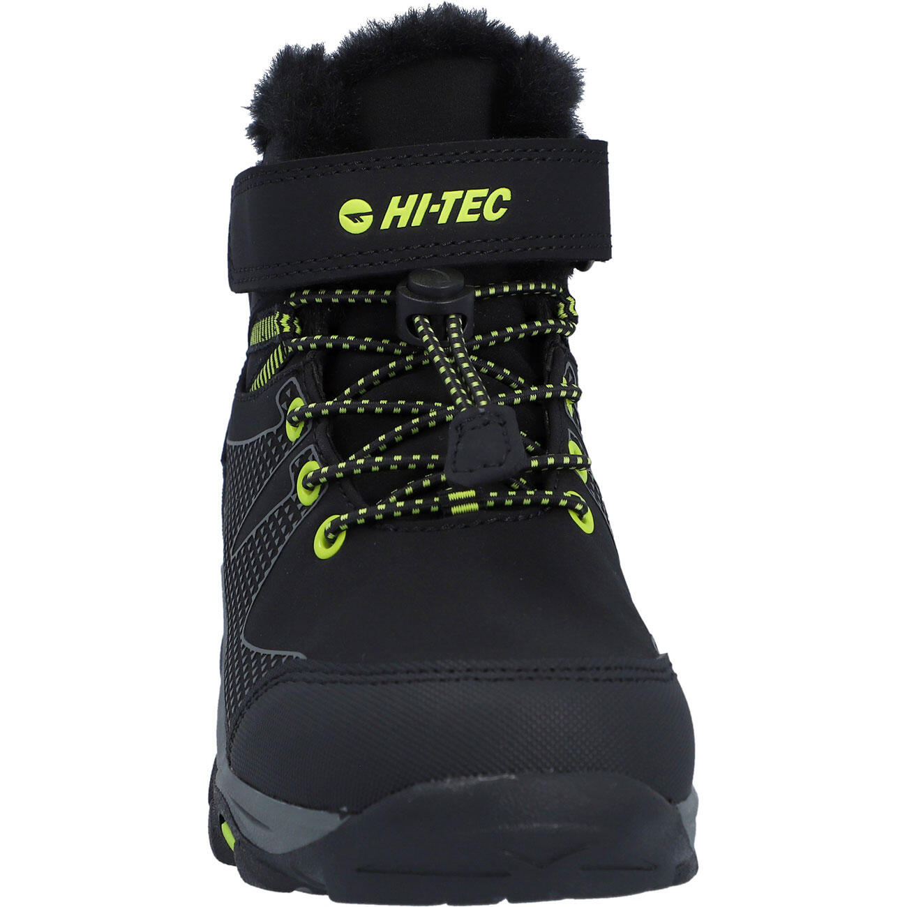 HI-TEC Hi-Tec Jackdaw WP JR Insulated Wandelschoenen Hoge Hiel ZWART/LIMOEN 34 3/7
