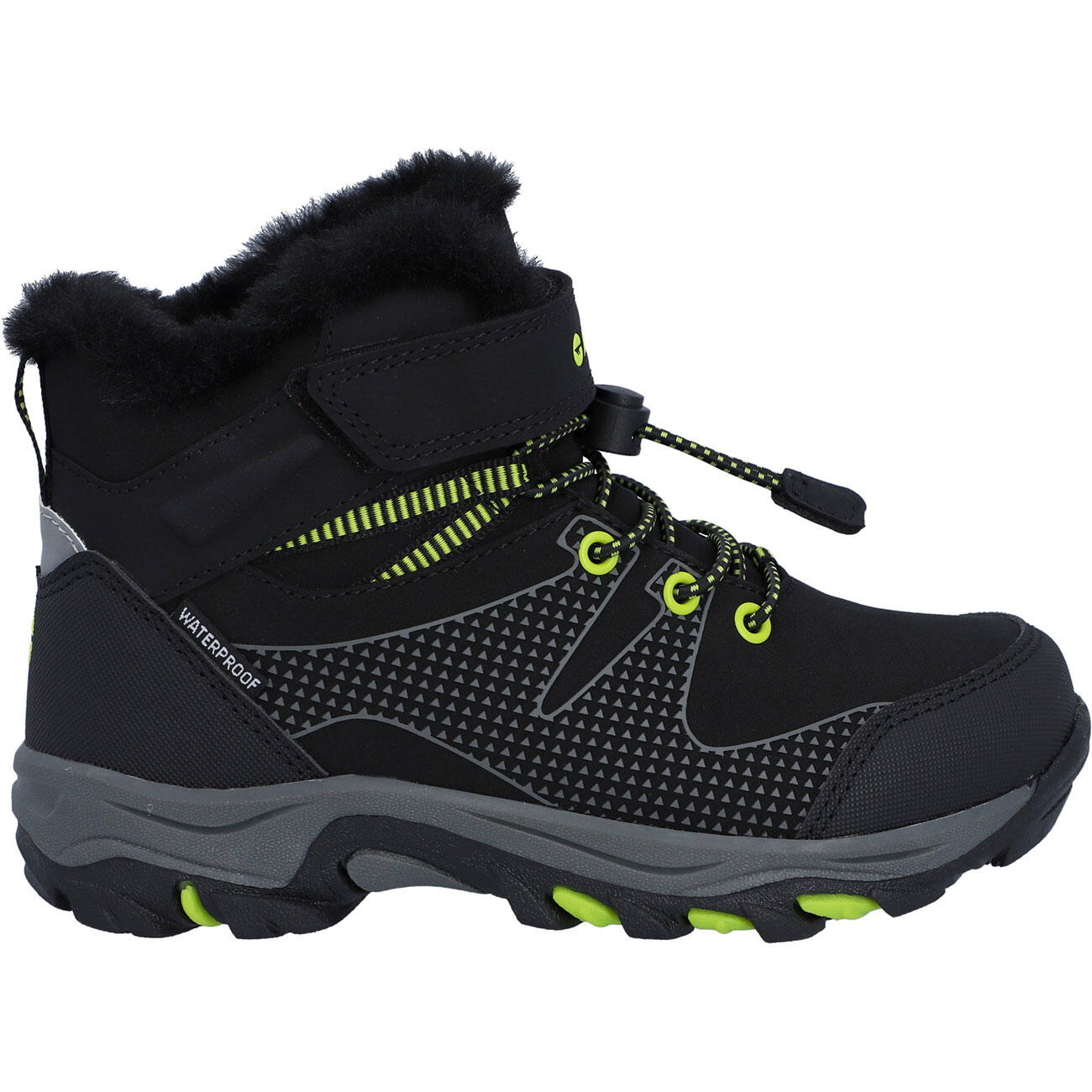 HI-TEC Hi-Tec Jackdaw WP JR Insulated Wandelschoenen Hoge Hiel ZWART/LIMOEN 34 2/7