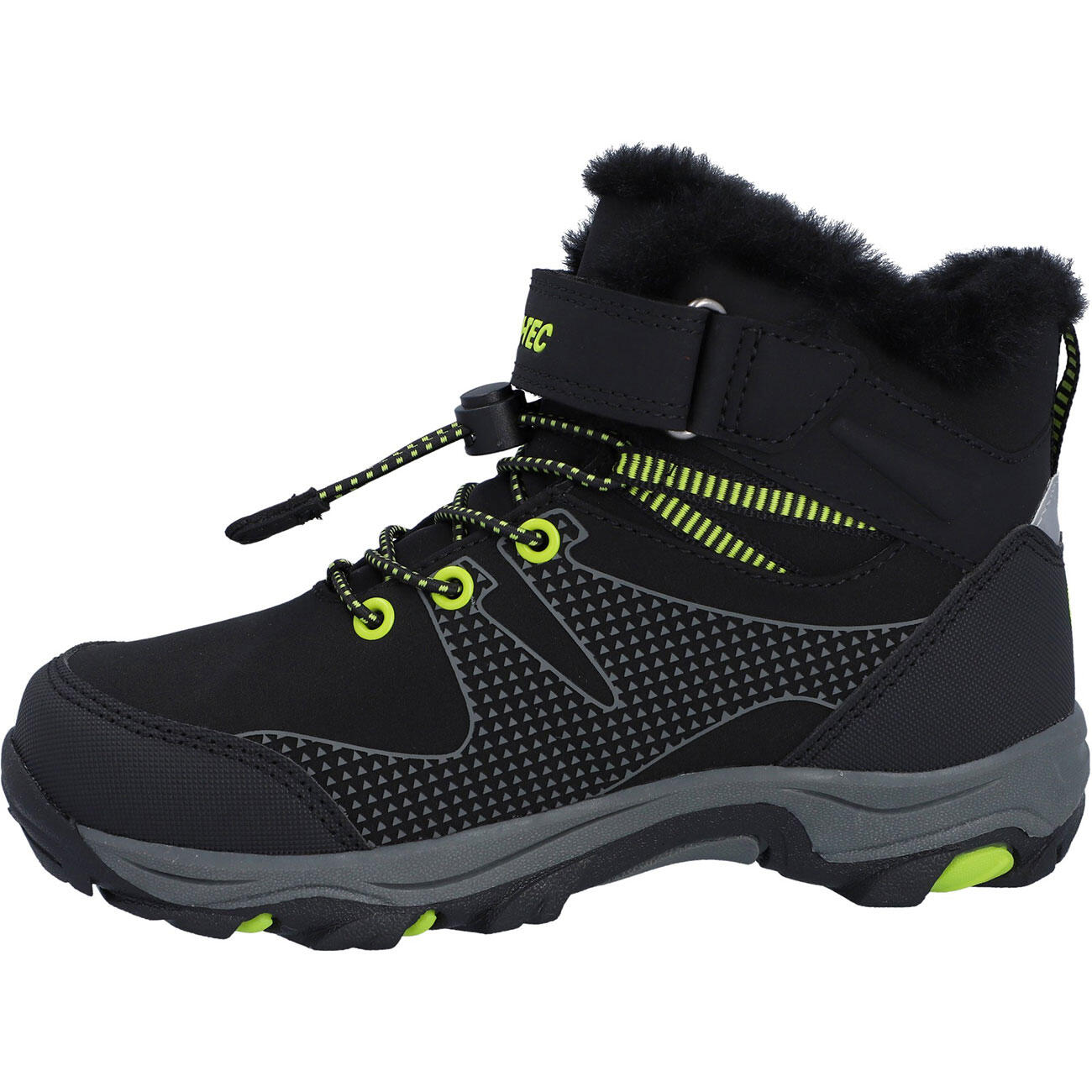 HI-TEC Hi-Tec Jackdaw WP JR Insulated Wandelschoenen Hoge Hiel ZWART/LIMOEN 34 4/7