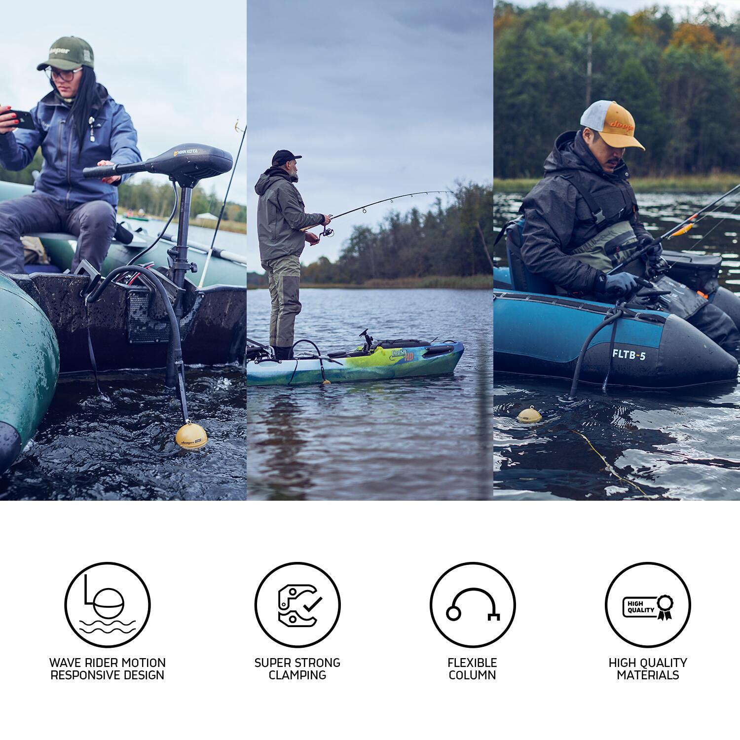 Deeper Flexible Arm 2.0 – Soporte para barco y kayak 3/7