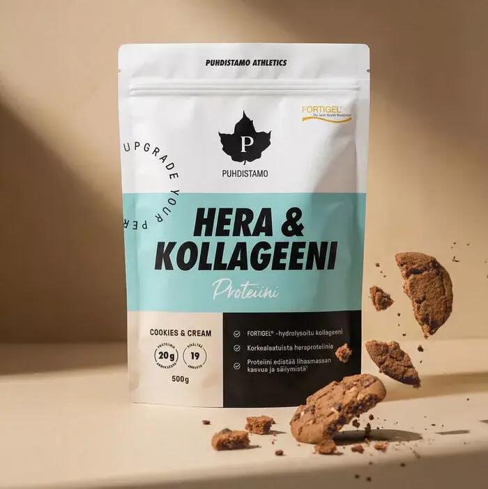 HERA Whey Protein Tejsavófehérje + Kollagén Süti és Krém, 500g 2/4