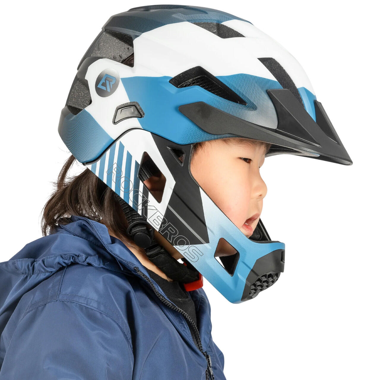 Kask dziecięcy z odpinaną osłoną podbródka FULL FACE off-road Rockbros 7/7