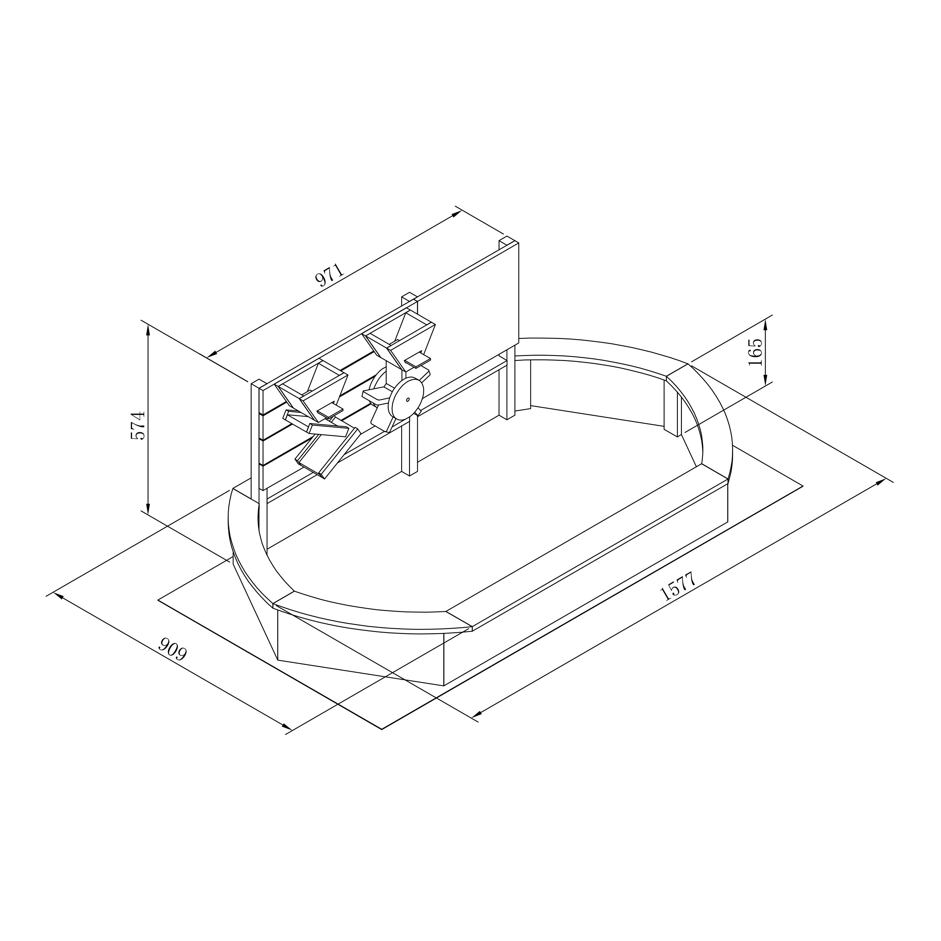 Ovale houten zandbak - AXI Joey - Antraciet - 158 x 91 x 57 cm 3/7