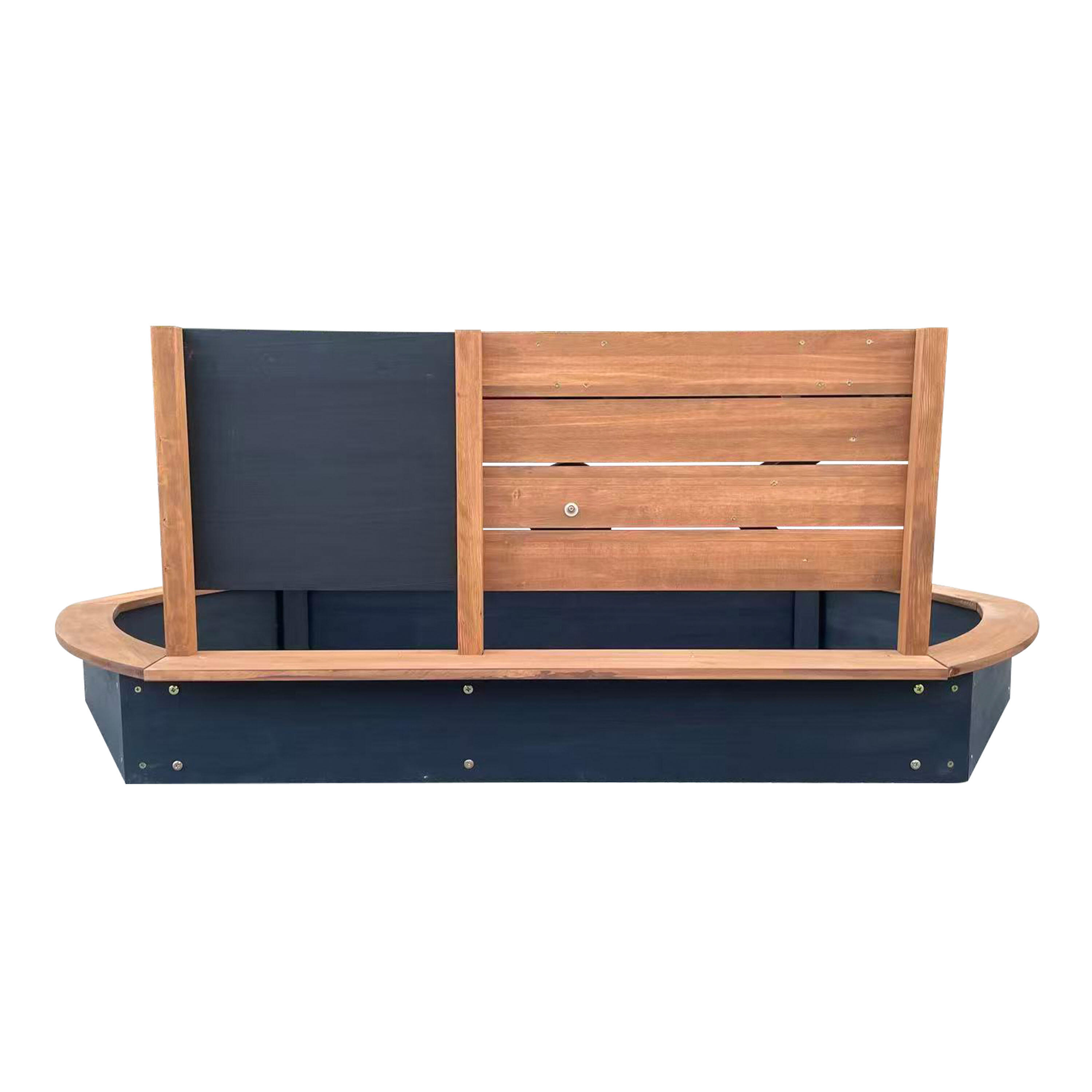 Ovale houten zandbak - AXI Joey - Antraciet - 158 x 91 x 57 cm 7/7
