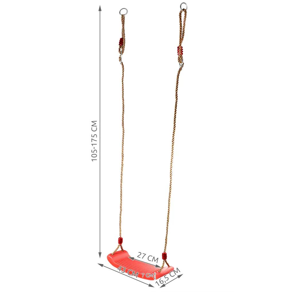 Gyermek kerti ülőhinta - 105-175 cm hosszú kötéllel, 50 kg terhelhetőség, piros 3/7