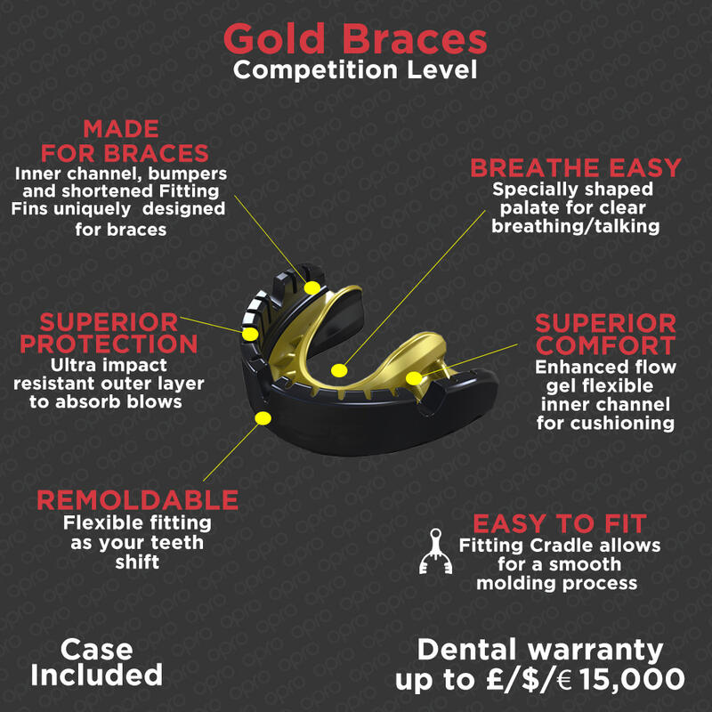 Proteção de dentes OPRO Gen4 Adidas Dourado - competição