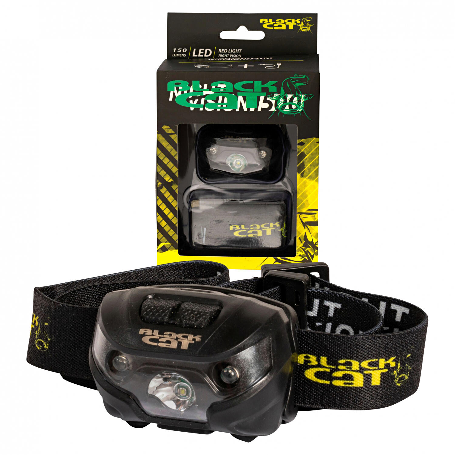 Black Cat Kopflampe Night Vision 1500 3/4