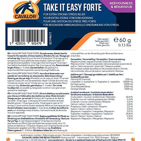 Cavalor Take It Easy Forte Paste 1x 60g Kleurloos - 2/2